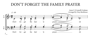 DON’T FORGET THE FAMILY PRAYER